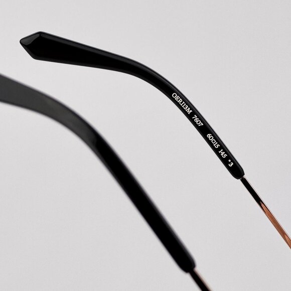 Off-White MIAMI Men Sunglasses – Gold Oval Frame with Grey Lenses | Model - Picture 8 of 11